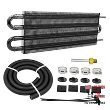 4 Pass Ultra-Cool Tube and Fin Transmission Cooler Universal 5/16" 4-pass Black