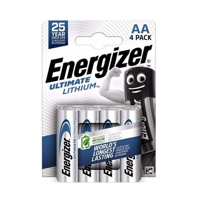 4x Energizer Ultimate Lithium AA L91 1,5V Batterien langlebig