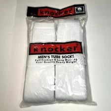 Mens 6 Pair WHITE or BLACK COTTON Knocker Tube Sock 10-15 Cushion First Quality
