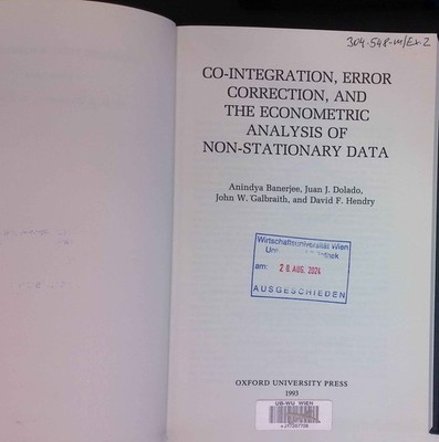 Co-integration, Error Correction, And the Econometric Analysis of Non-stationary