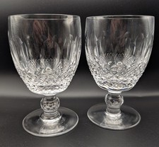 Pair (2) Waterford Crystal Largest Colleen Short Stem Wine Glasses Water Goblets