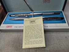Cross Century Chrome Ballpoint Pen  Pencil Set With Warranty New In Box BASF