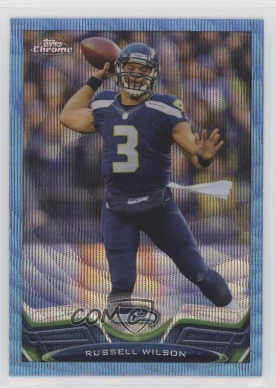 2013 Topps Chrome Blue Wave Refractor Russell Wilson #175 1by