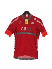 Sportful Women's Hoodie L Red Polyester with Elastane Full Zip