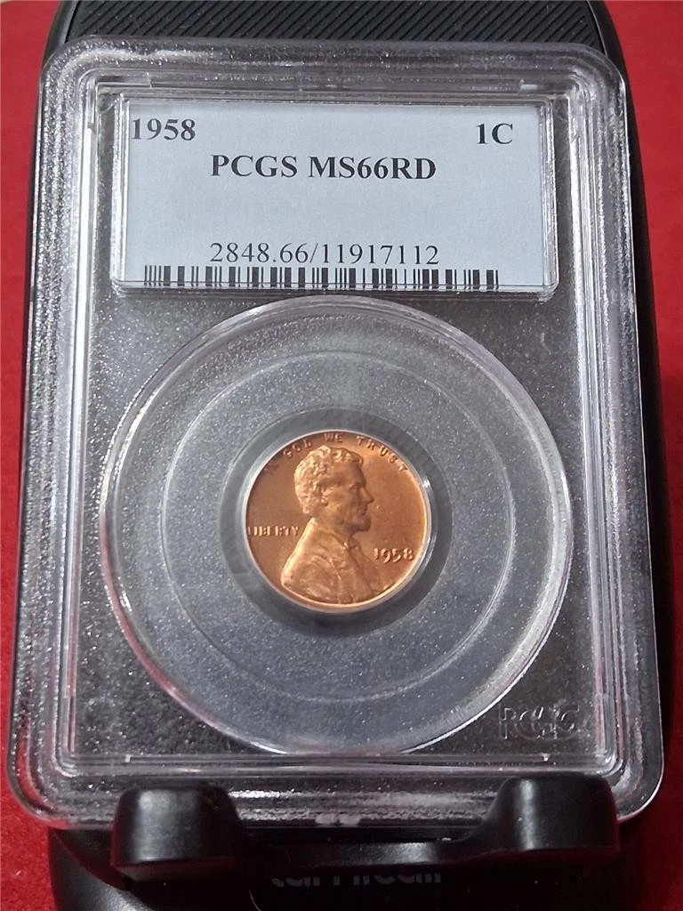 MS 66 Graded 1958 Lincoln Wheat US Small Cents (1909-1958) for