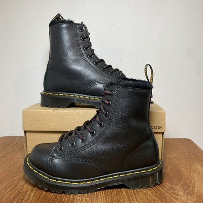 Dr. Martens Barton Shearling Lined Made In England Black Leather Boot UK 5 EU 38