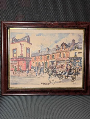 #ad #ad Thomas Clarke Signed 1991 Belfast Street Scene Print – Grosvenor Rd amp; Leeson St $60.00