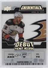 2022 Upper Deck Credentials Debut Ticket Access Acetate 133/249 Hunter Drew 0nr3
