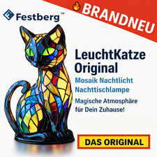 Festberg™ LeuchtKatze Original Katzenlampe Mosaik Nachtlicht Nachttischlampe