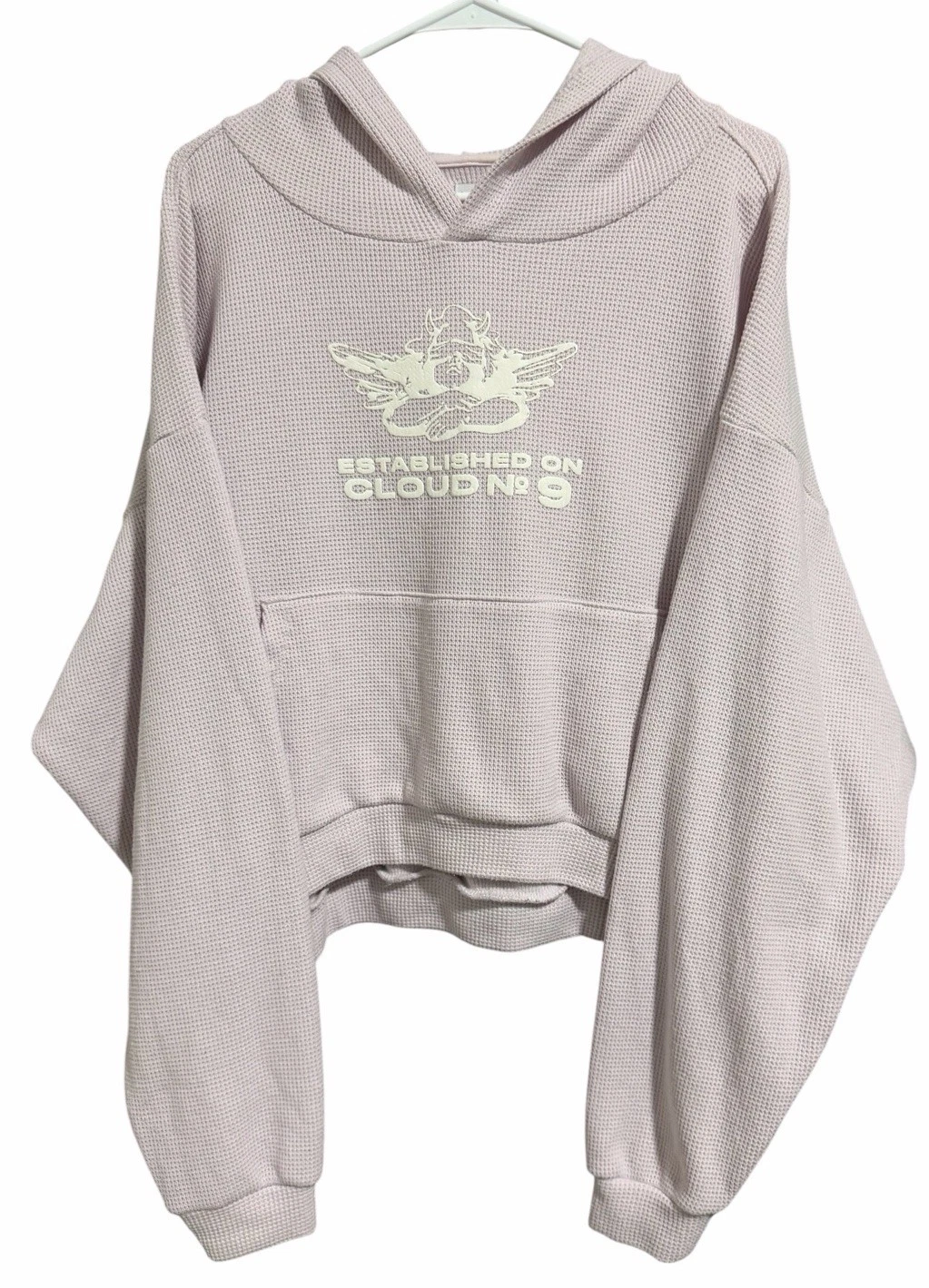 BOYS LIE WAFFLE WEAVE HOODED SWEATSHIRT LIGHT PURPLE SIZE OS