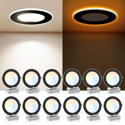 ALUSSO LIGHTING 12 Pack 6 Inch 5CCT Ultra-Thin LED Recessed Ceiling Light wit...