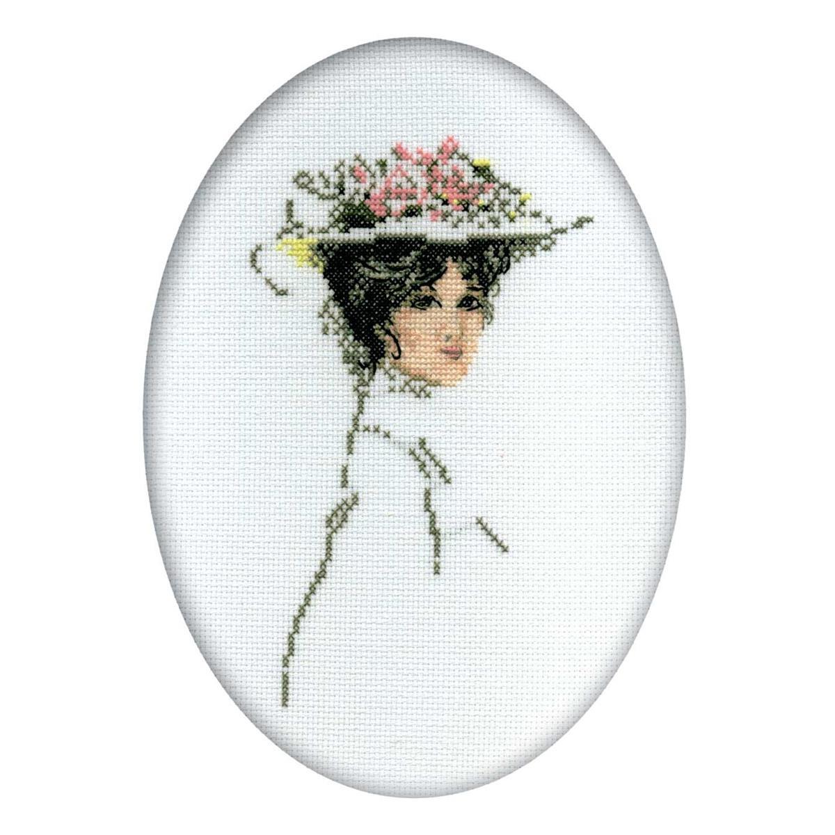 RTO counted Cross Stitch Kit ""Victorian Lady"" R290, 9x14 cm, DIY