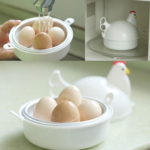 Microwave Safety Egg Boiler Steamer Poach Breakfast Boiled 4 Eggs Cooker KitchKU - Picture 10 of 12