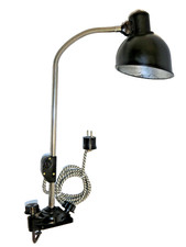Helion Arnstadt Bauhaus Industrie Werkstattlampe Klemmleuchte Bakelit