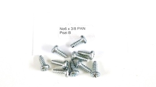 N06 x 3/8 Screws - Round Head Pan Pozi B - steel - New Old Stock