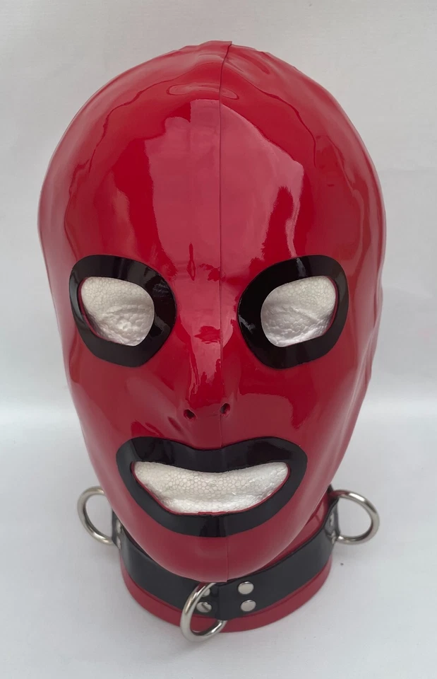 Rubber Latex Hood Contrast open eyes & open mouth - Image 2 of 4