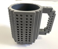 Think Geek Build-On Brick Mug Black Compatible With Lego Blocks 12 Ounces