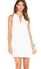 PARKER ~ Ivory Cutout Neck Lace Up Side Shift Versatile Dress XS NEW $242
