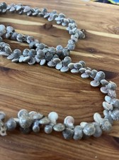 Vintage  Spiral Shell Bead Seashell Necklace Hawaiian Lei 32In