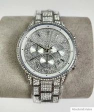 NEW Michael Kors Ritz Silver Glitz Chronograph Watch MK6746 NWOT +Box