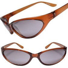 Lightweight Low Profile Cycling Running Wrap Sport Transparent Brown Sunglasses
