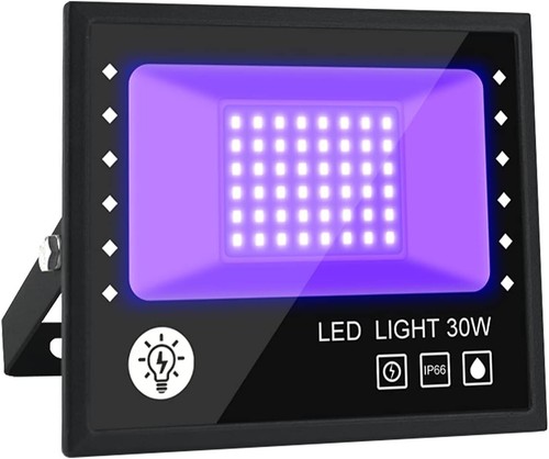 BOSITE 30W LED Luz Negra,Luz Ultravioleta LED Con Enchufe IP66 Impermeable Foco