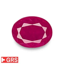 GRS & IGI Certified MOGOK BURMA Ruby 2.60 Ct. Natural Untreated PINKISH RED Oval