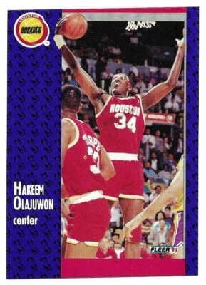 HAKEEM OLAJUWON 1991-92 FLEER CARD EX-MT+ CONDITION