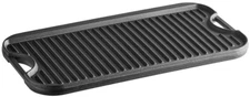 21" x 11" Pre-Seasoned Reversible Cast Iron Griddle and Grill Pan with Handles