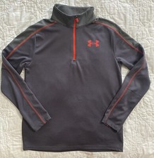 Youth Under armour 1/4 Zip Long Sleeve Shirt, YXL, XL, Waffle Texture Back Hit