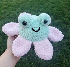 Frog Plush Crochet Handmade Amigurumi Plushie Stuffed Toy