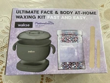 Wakse Ultimate Face & Body At-Home Waxing Kit, Silicone Warmer Wax Beads Sticks