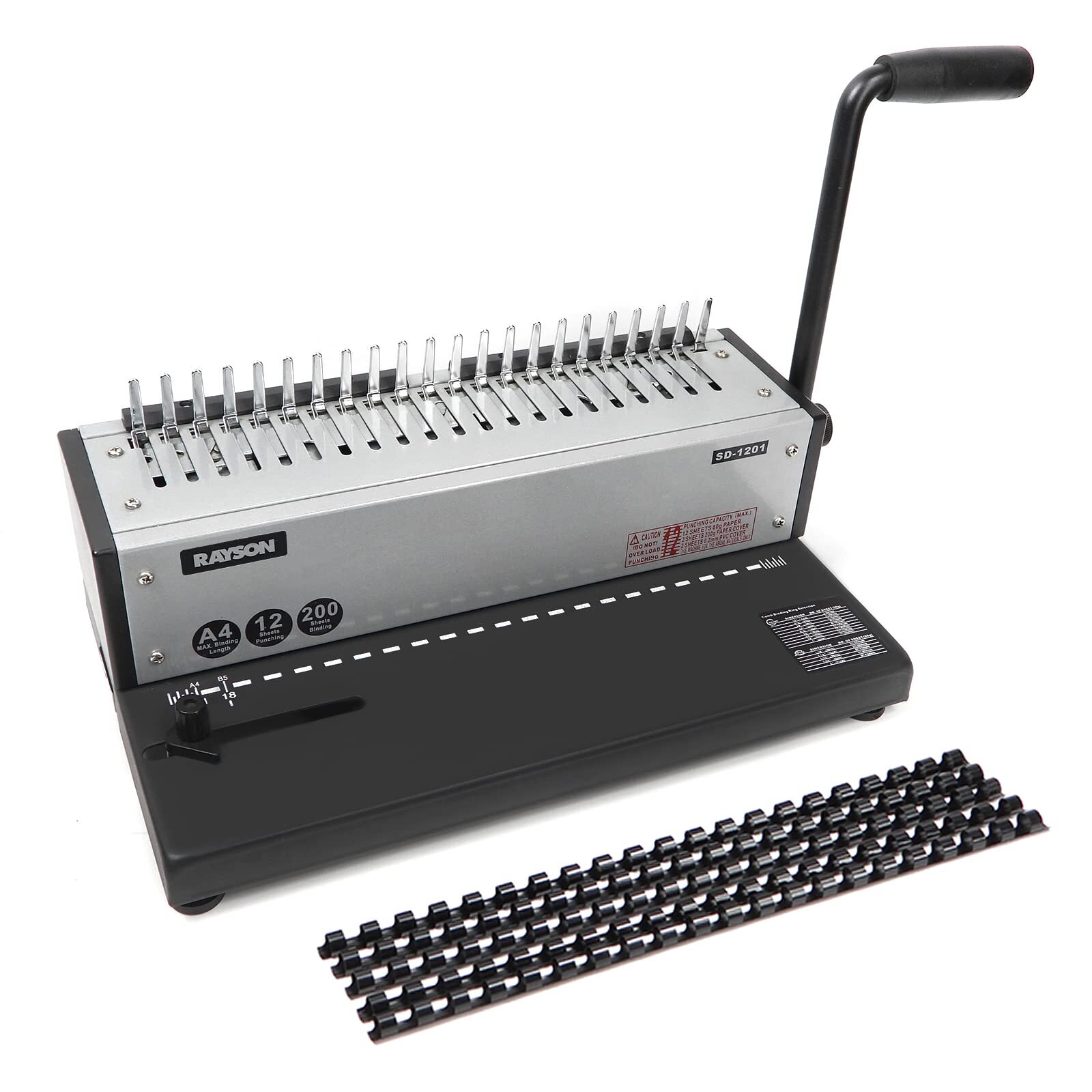 RAYSON Rilegatrice per Dorsi a Pettine 120 Fogli di Rilegatura 21 Fori Strutt...