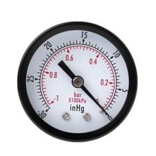 Vacuum Manometer 0~-30inHg 0~-1bar 1/4"BSPT Thread Measuring Liquid Gas Pressure