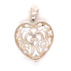 Designer Sterling Silver Openwork Cut-Out Heart Pendant 6.48g 1.5" — photo 2