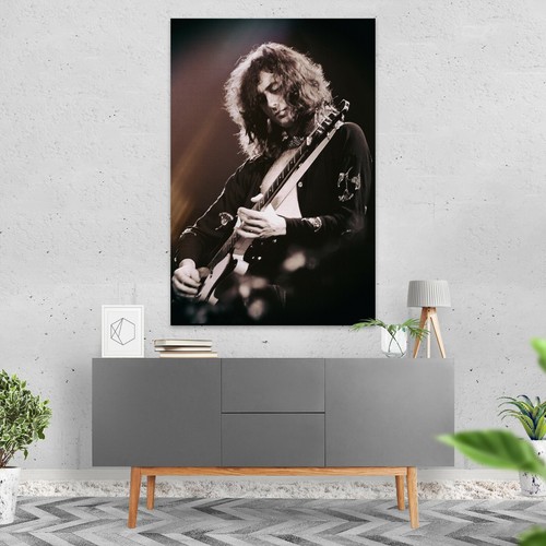 Póster fotográfico de concierto de Jimmy Page en Led Zeppelin lona metal estampados artísticos de pared - Imagen 11 de 21