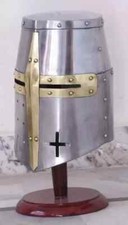 Crusader's Templar's Knight Halloween costumes Helmet LARP/SCA/Medieval Silver