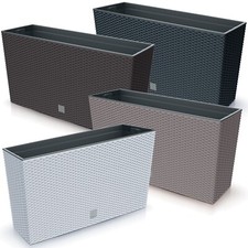 Tall Rectangle Rato Case Medium Rattan Flower Pot Planter Indoor Outdoor Patio