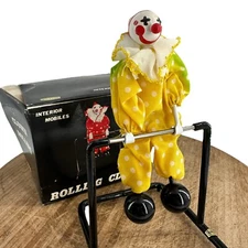 Perpetual Motion Circus Clown Spinning Swinging Trapeze Mobile Desk Toy w/ Box