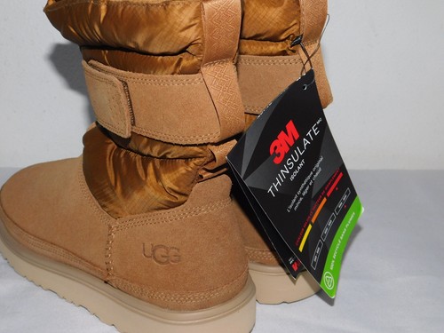 MENS SIZE 11 CHESTNUT UGG CLASSIC SHORT PULL-ON WEATHER BOOTS DEFECT NO GUARDS - Picture 2 of 5