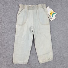 Vintage 80s Stone Wash Stretch Waist Girls Size 3 Retro Denim Blue Jeans Pants