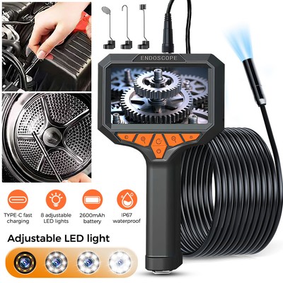 2-10M Endoskopkamera Inspektionskamera 3,4'' Display 8mm Kamera Wasserdicht 8 LED