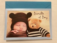 CONGRATULATIONS NEW BABY BOY American Greetings Large Card “Bundle Of Boy” +✉