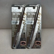 Maybelline Tattoo Studio Liner Gel Pencil #20 Smokey Grey Lasts 36H Eyeliner 2ct