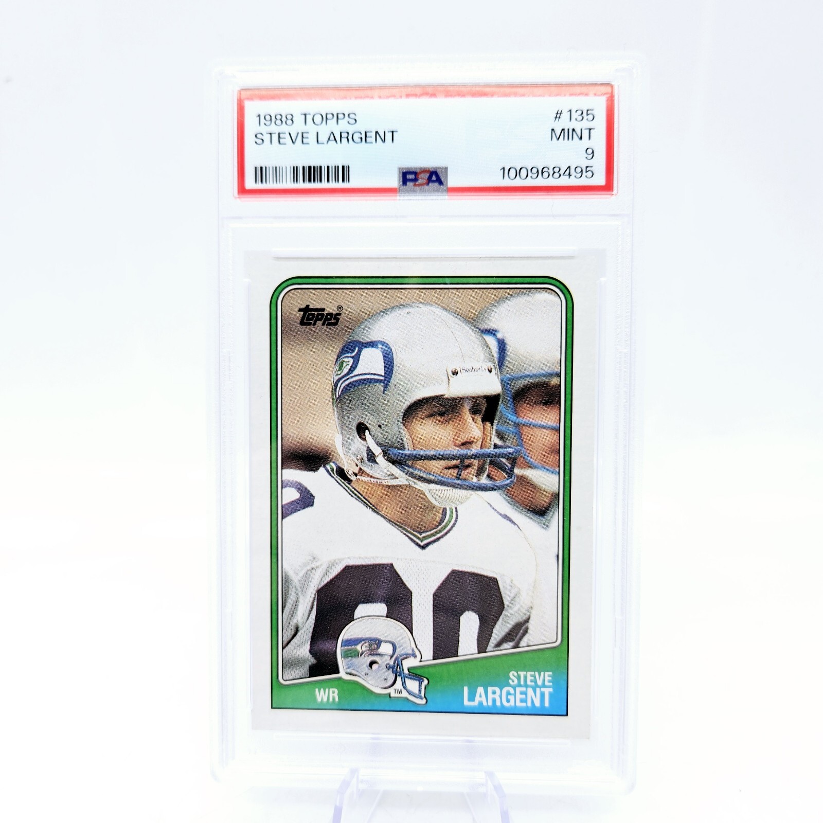 1988 Topps Steve Largent #135 Seattle Seahawks Graded PSA 9 Mint