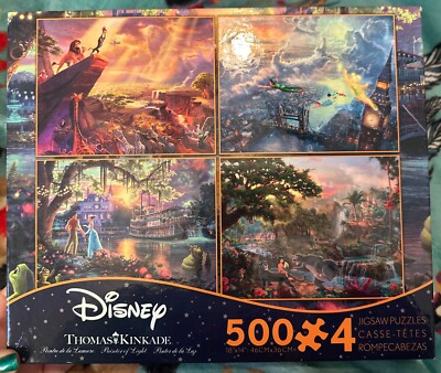 Disney Thomas Kinkade 4-in-1 500 Pc Jigsaw Puzzles NEW IN THE BOX ...