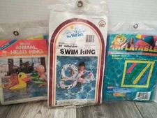 1987 The Wet Set Intex Vinyl 20” Inflatable Swim Ring W/ OTHERS, DUCK , DOODLE