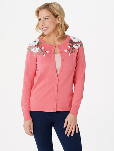 Bob Mackie Sequin Floral Applique 