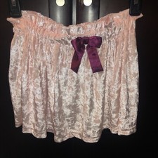 New 365 Kids Garanimals Pink Crushed Velvet Skirt 8 w/Bow Soft Dressy Elastic