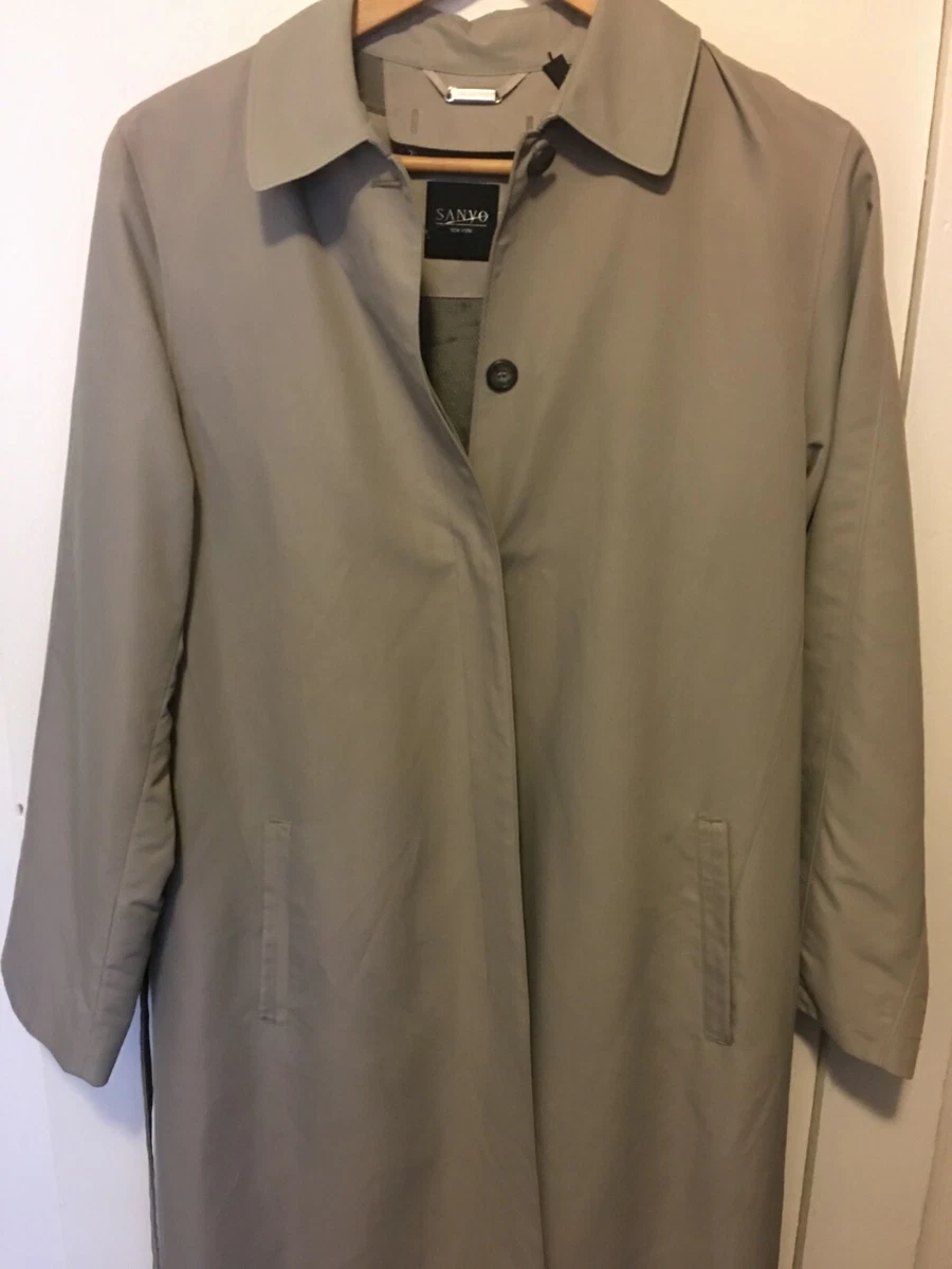 Sanyo Nordstrom Vintage Trench Coat Unisex Mens SM Taupe | eBay